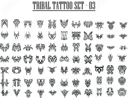 Tribal tattoo set vector  ancient tattoo designs
