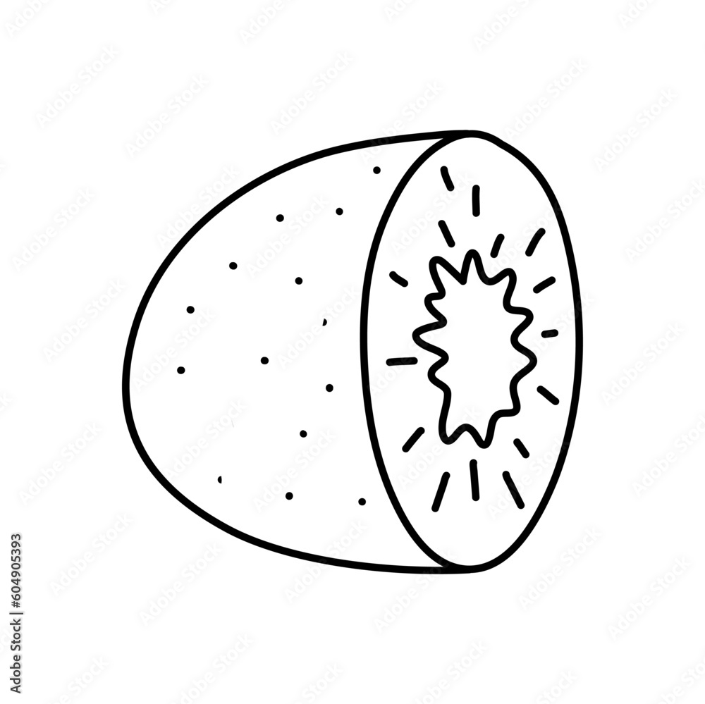 Hand drawn kiwi isolated on white background. Hand drawn kiwi isolated on white background.