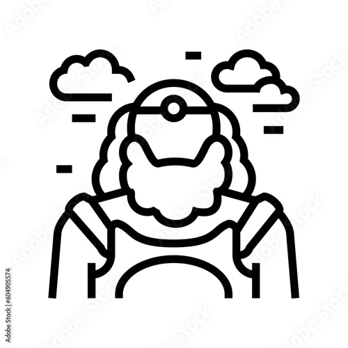 uranus greek god ancient line icon vector. uranus greek god ancient sign. isolated contour symbol black illustration