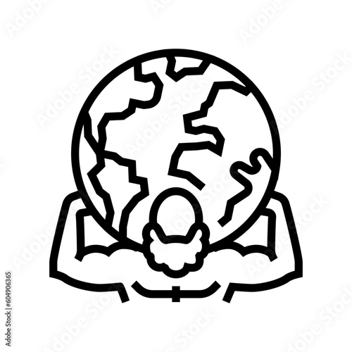 atlas greek god ancient line icon vector. atlas greek god ancient sign. isolated contour symbol black illustration