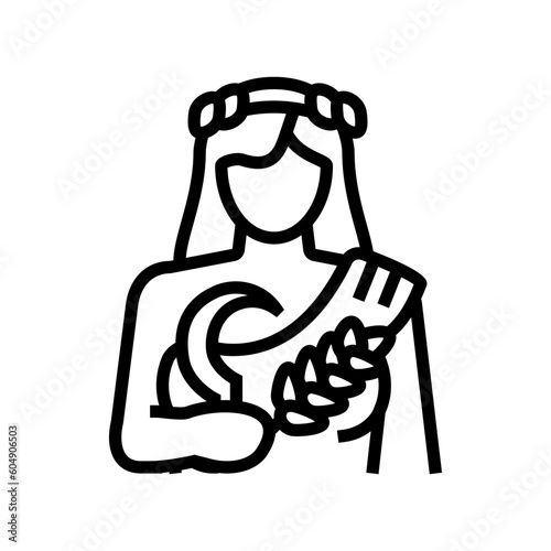 demeter greek god mythology line icon vector. demeter greek god mythology sign. isolated contour symbol black illustration