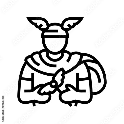 hermes greek god mythology line icon vector. hermes greek god mythology sign. isolated contour symbol black illustration