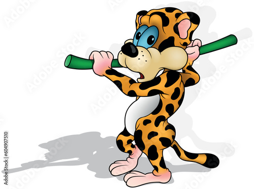 Surprised Orange Leopard wi...