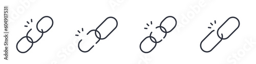 Simple broken chain icon illustration