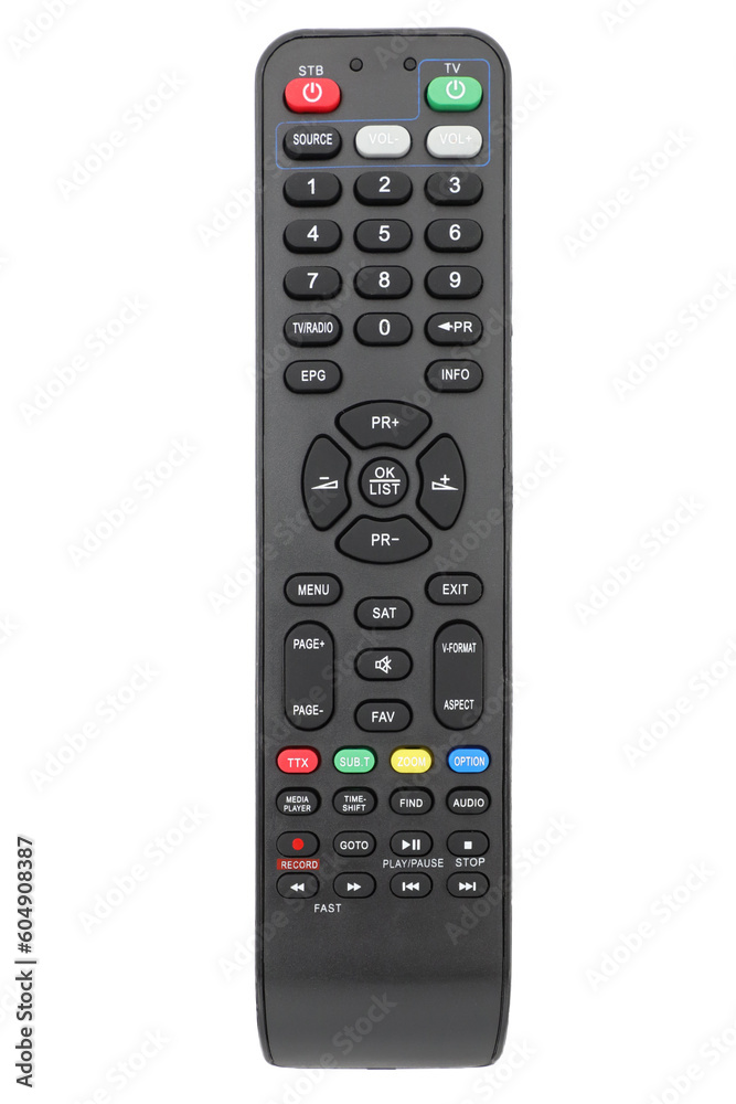 Tv remote controller, remote control device, isolated white background, png isolated Tv remote controller, remote control device, isolated white background, png isolated