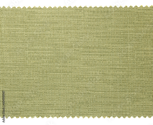 Green fabric swatch samples texture isolated with clipping path