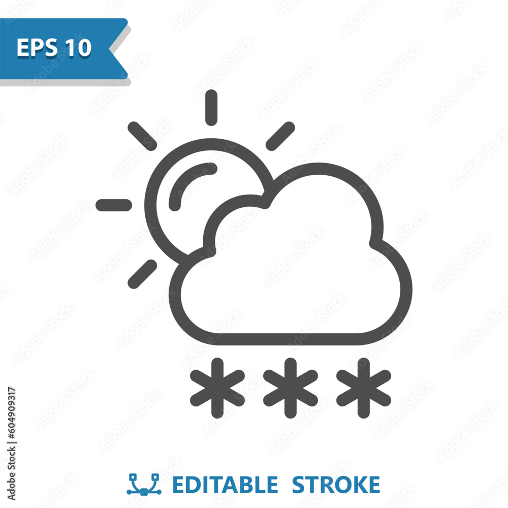 Snowing Icon. Snow, Cloud, Snowflake, Weather, Winter, Sun Snowing Icon. Snow, Cloud, Snowflake, Weather, Winter, Sun