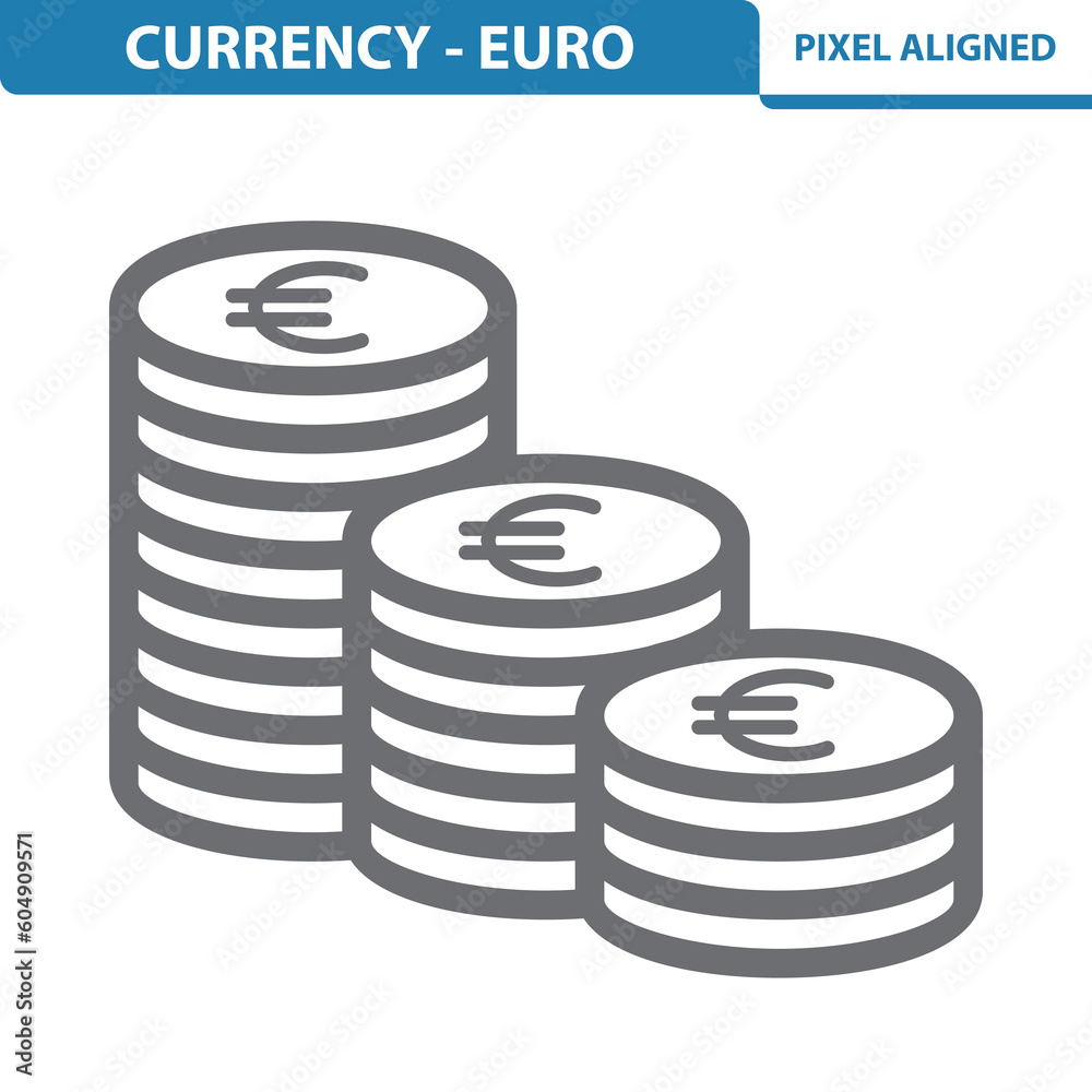 Coins Icon. Coin, Euro, Cent, Coin Stack