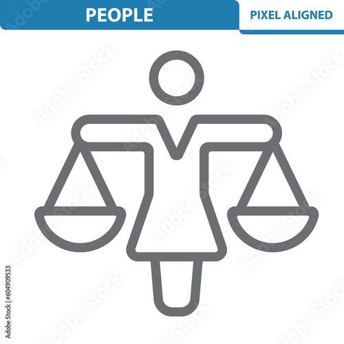 Justice Icon. Woman, Jury, Career, Scales