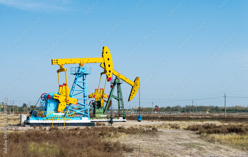 The oilfield with pump units