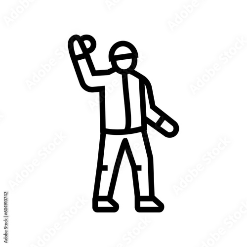 snowball fight winter season line icon vector. snowball fight winter season sign. isolated contour symbol black illustration