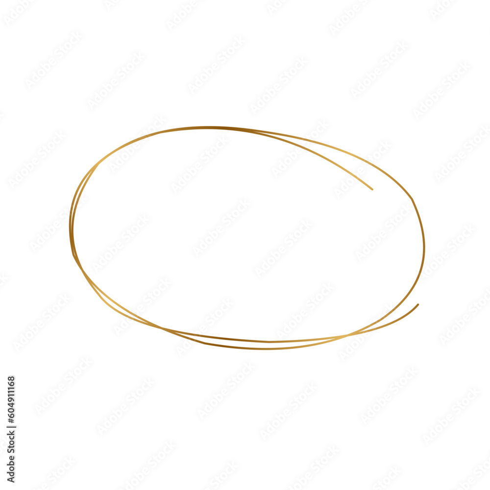 Gold circle line.scribble circle doodle Gold circle line.scribble circle doodle