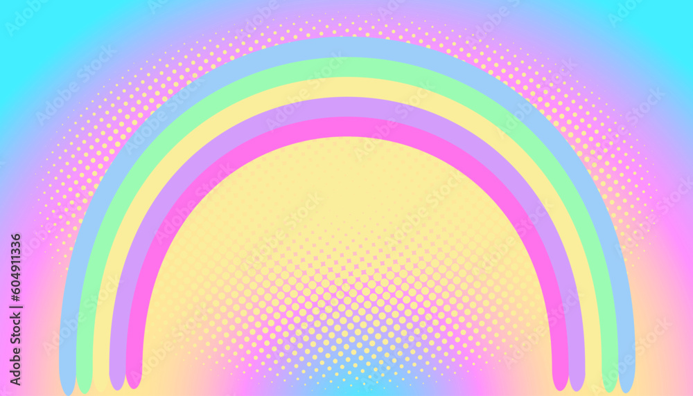 Fantasy magic sky background with rainbow and halftone. Fantasy magic sky background with rainbow and halftone.