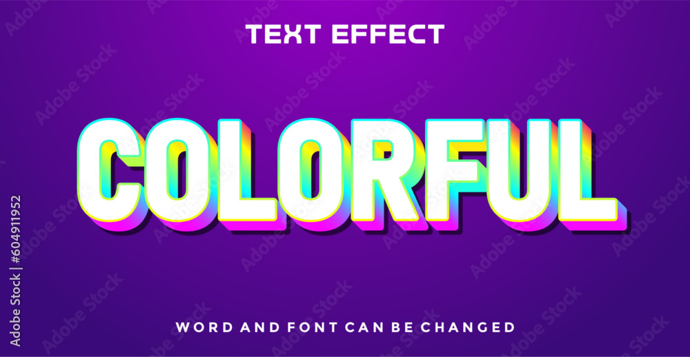 Colorful editable text effect	