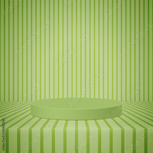 Green podium vintage candy colored line background. Vector illustration. Eps10