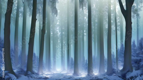 幻想的な架空の森のイラスト