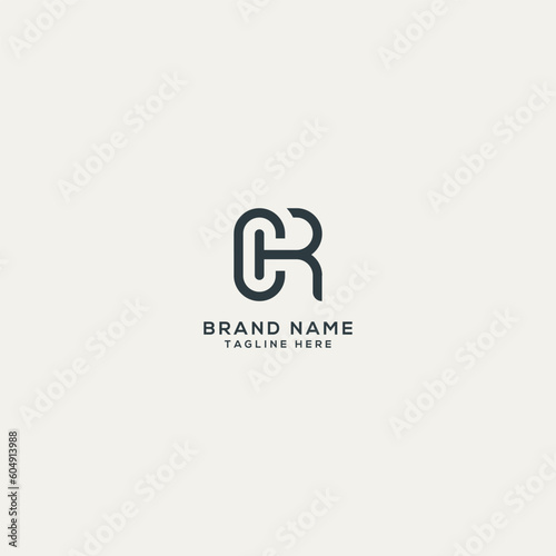 Abstract CR RC letter logo design. Flat vector logo design template.