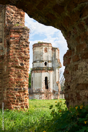 Old ancient ruins of the old Carthusian monastery 1648-1666 years in Bereza city, Brest region, Belarus. photo