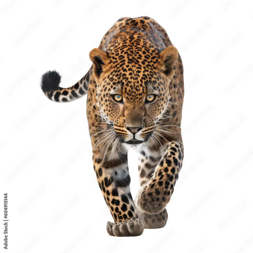 Naklejka premium Leopard isolated on white background