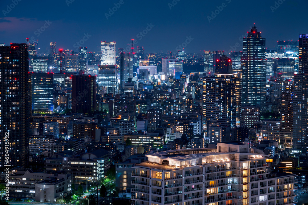 Nightlight Cityscape of Tokyo, city aerial skyscraper view of office building and downtown and street of minato in tokyo with twilight sky background. Japan, Asia Nightlight Cityscape of Tokyo, city aerial skyscraper view of office building and downtown and street of minato in tokyo with twilight sky background. Japan, Asia