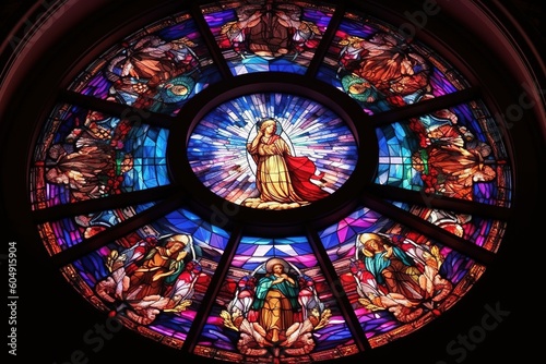 catholic stained glass . generated by AI