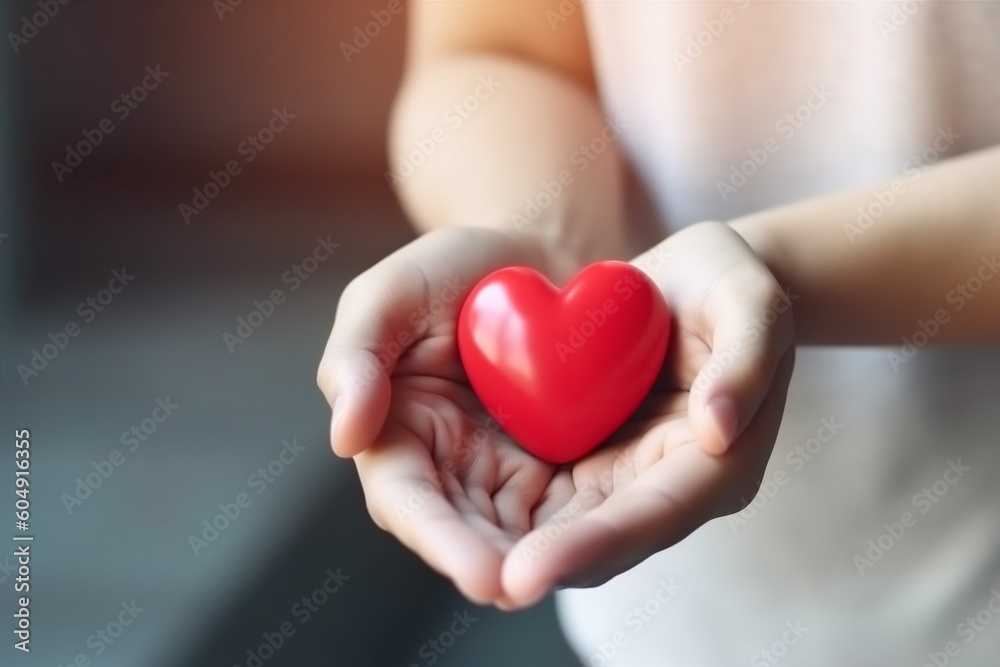 woman donor red hand love cancer valentine cardiogram care hold health. Generative AI. woman donor red hand love cancer valentine cardiogram care hold health. Generative AI.