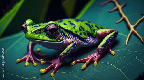 frog on a leaf AI generated