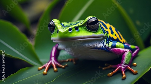 colorful frog AI generated