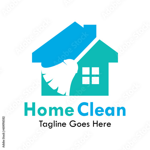 Home clean design logo template illustration