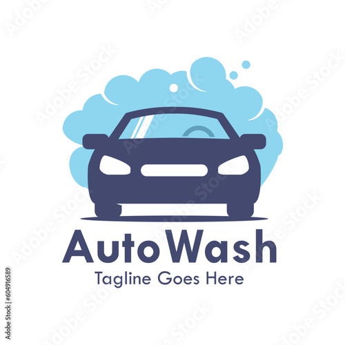 Auto wash design logo template illustration