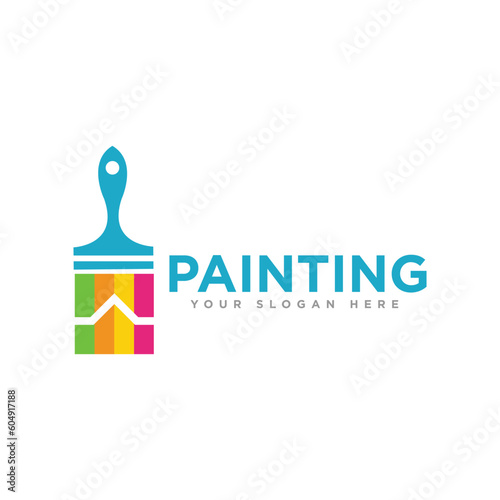 Home Painting Logo Design Illustration