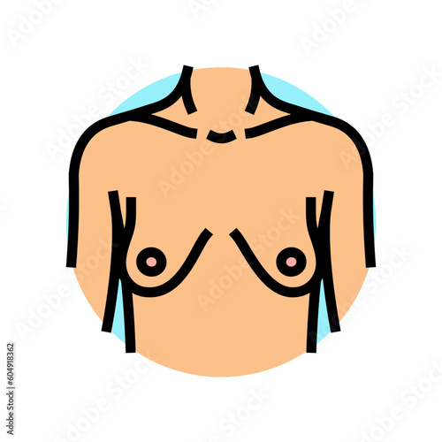 tuberous breast correction surgery color icon vector. tuberous breast correction surgery sign. isolated symbol illustration