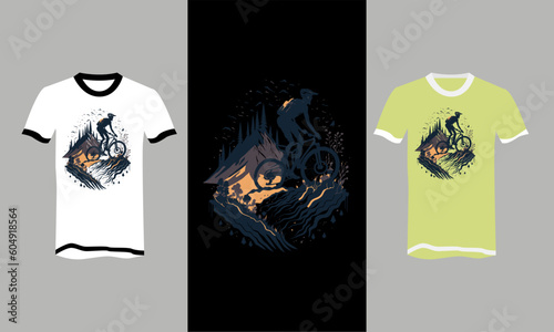 mountain bike outdoor t-shirt vector design