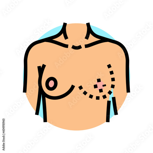 breast reconstruction surgery color icon vector. breast reconstruction surgery sign. isolated symbol illustration