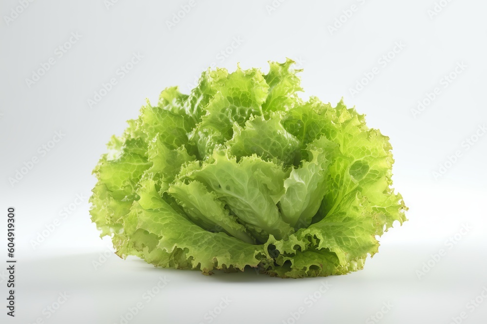 Lettuce on a white background from generative ai Lettuce on a white background from generative ai