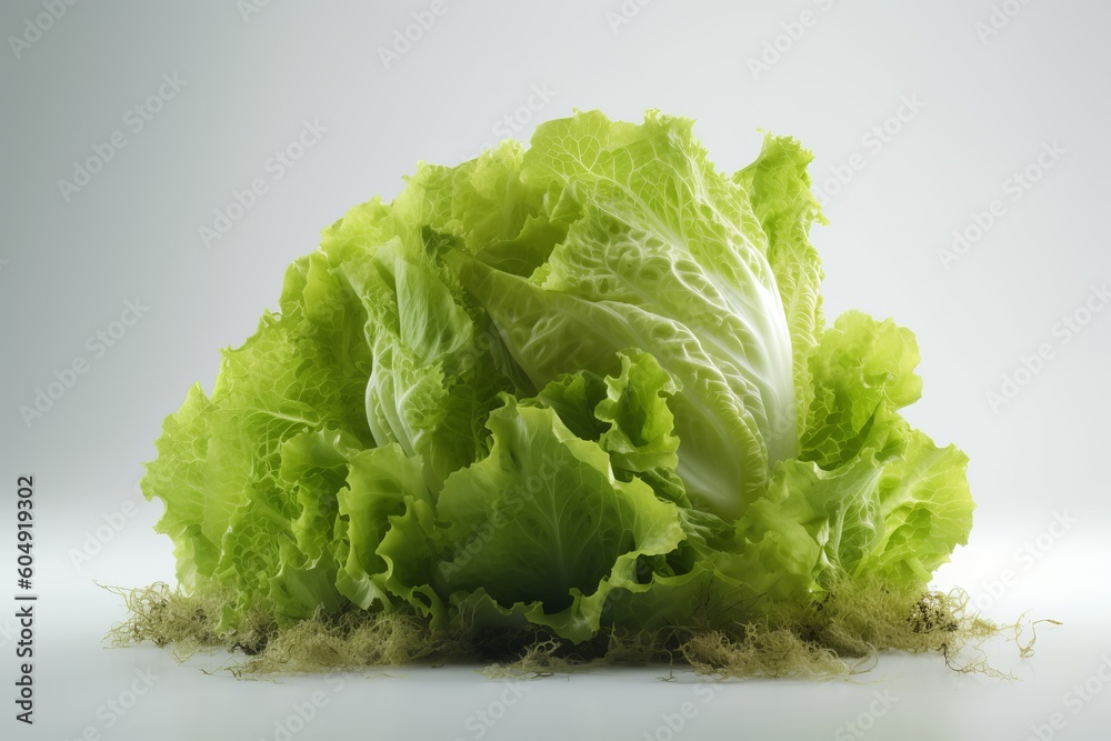 Lettuce on a white background from generative ai Lettuce on a white background from generative ai