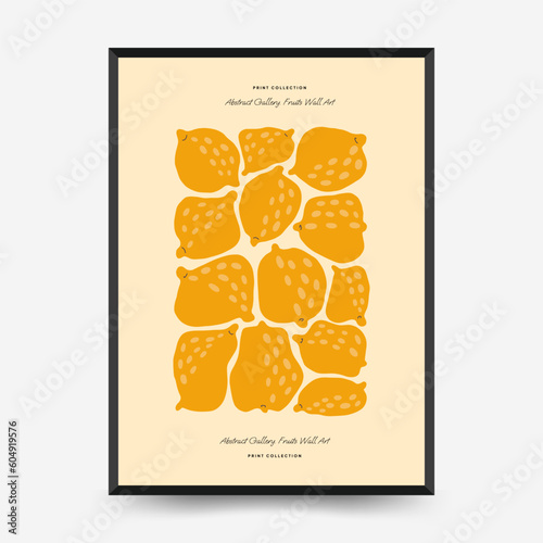 Abstract fruits posters template. Modern trendy Matisse minimal style. Exotic Healthy Food. Hand drawn design for wallpaper, wall decor, print, postcard, cover, template, banner.