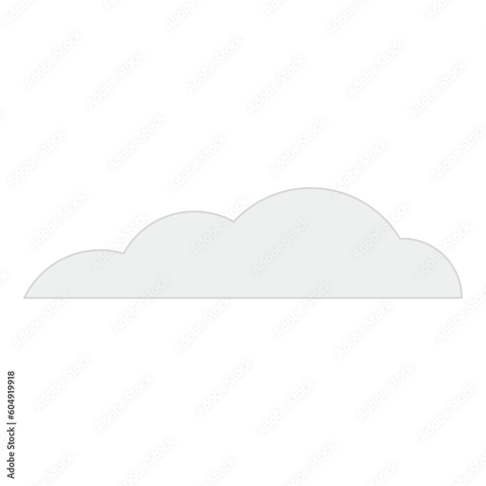 Cartoon cloud filled outline illustration.