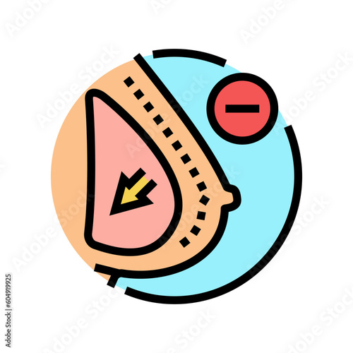 breast reduction surgery color icon vector. breast reduction surgery sign. isolated symbol illustration