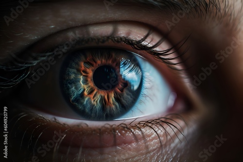 A macro photograph of a human eye - Generative AI