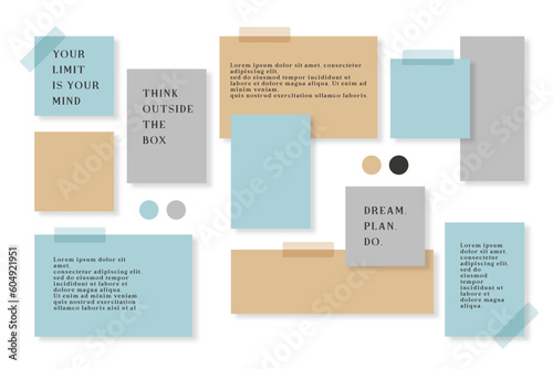 Vector photo collage template moodboard pictures grids vector illustration