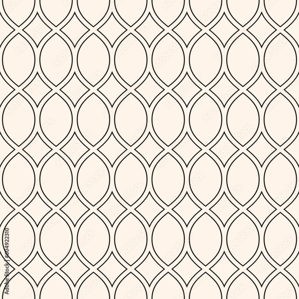 Vector seamless pattern in oriental style. Simple minimal black and white geometric texture. Monochrome illustration of mesh, lattice, wavy grid, tissue. Endless abstract background. Repeat design Vector seamless pattern in oriental style. Simple minimal black and white geometric texture. Monochrome illustration of mesh, lattice, wavy grid, tissue. Endless abstract background. Repeat design