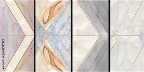 Marble wall Panel Abstract geometric background for wall decor, Generative AI