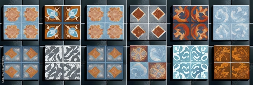 Digital wall tiles design, Print in Ceramic Industries Beautiful set of tiles, Generative AI
