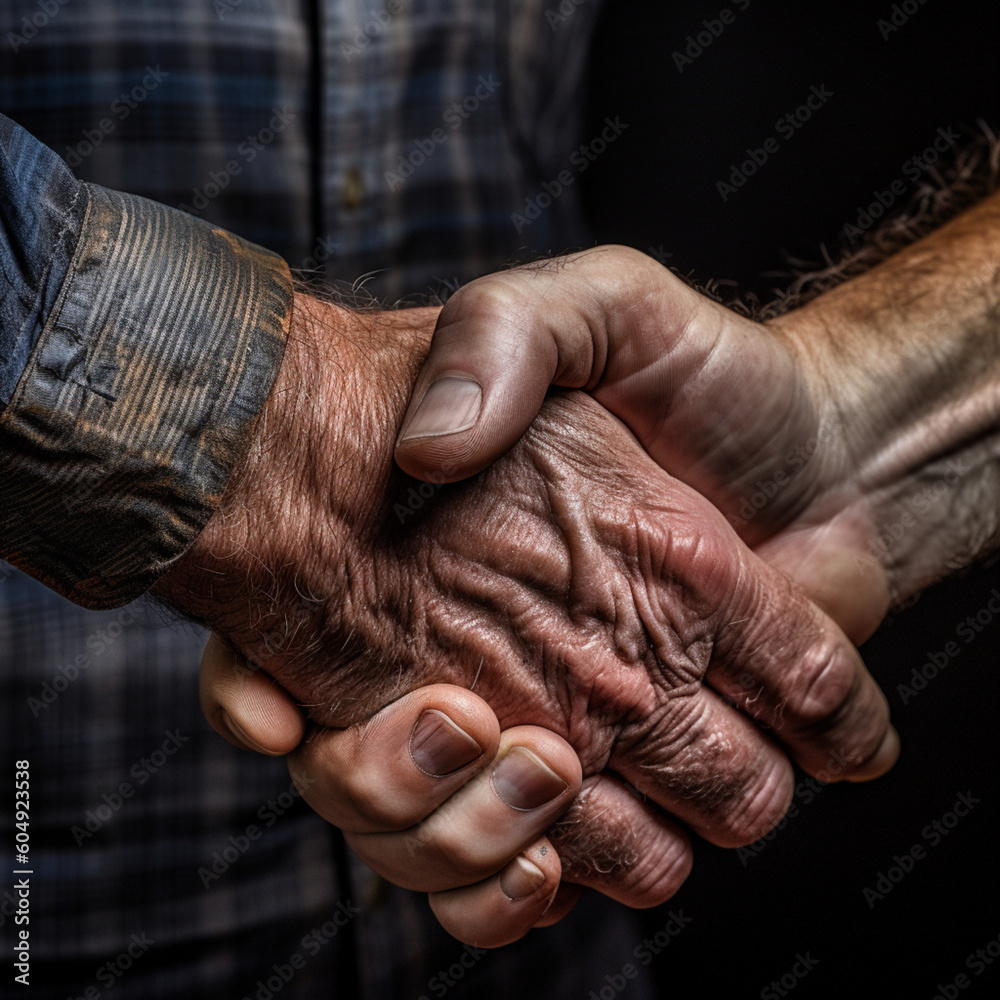 Fototapeta premium hands shaking as a form of agreement between business