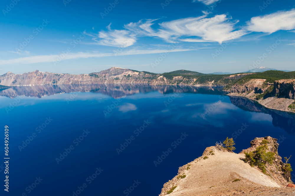 Reflections of  clouds and sky in Crater Lake, Oregon, USA