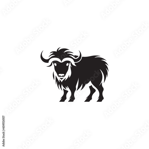 simple black yak logo icon designs vector black and white