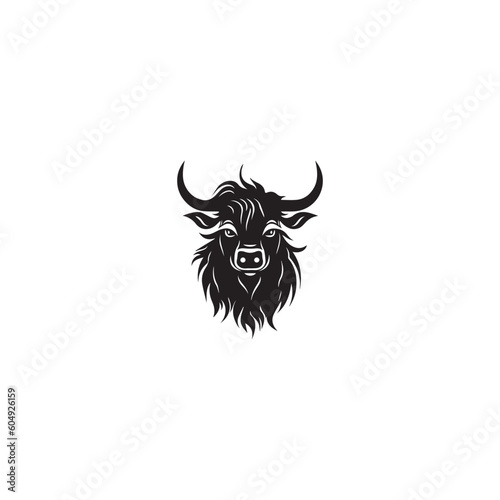 simple black yak logo icon designs vector black and white