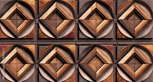 Wooden 3D Wall tiles design, wallpaper for home decor, Generative AI