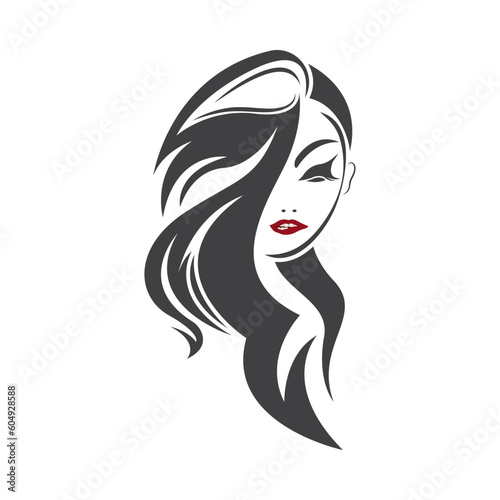 Women beauty, salon, spa, hair minimalist logo design